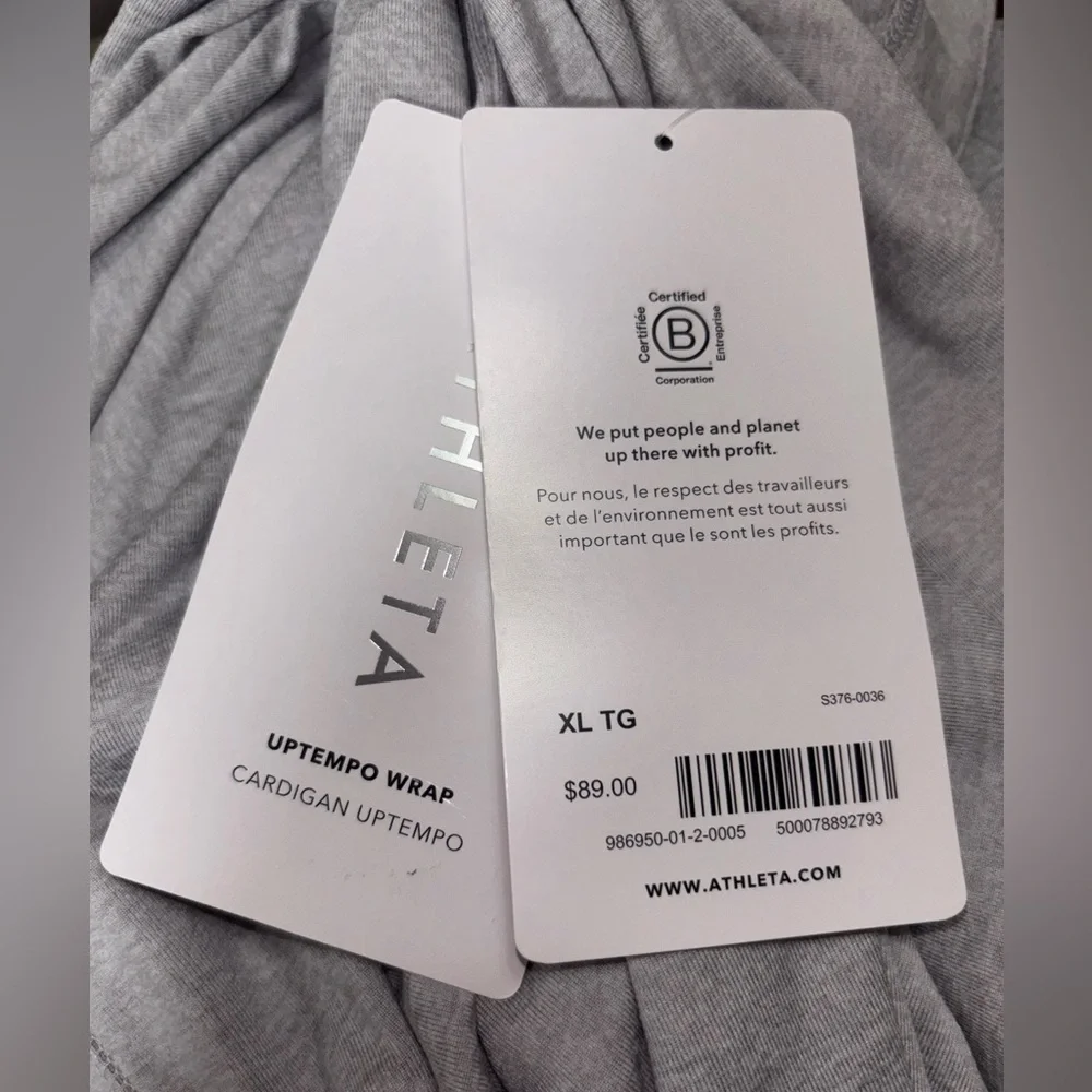 NWT Athleta Uptempo Wrap | Norwegian Gray Size XL - Picture 5 of 6